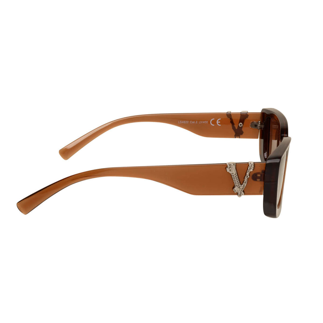 Rectangular sunglasses with decoration