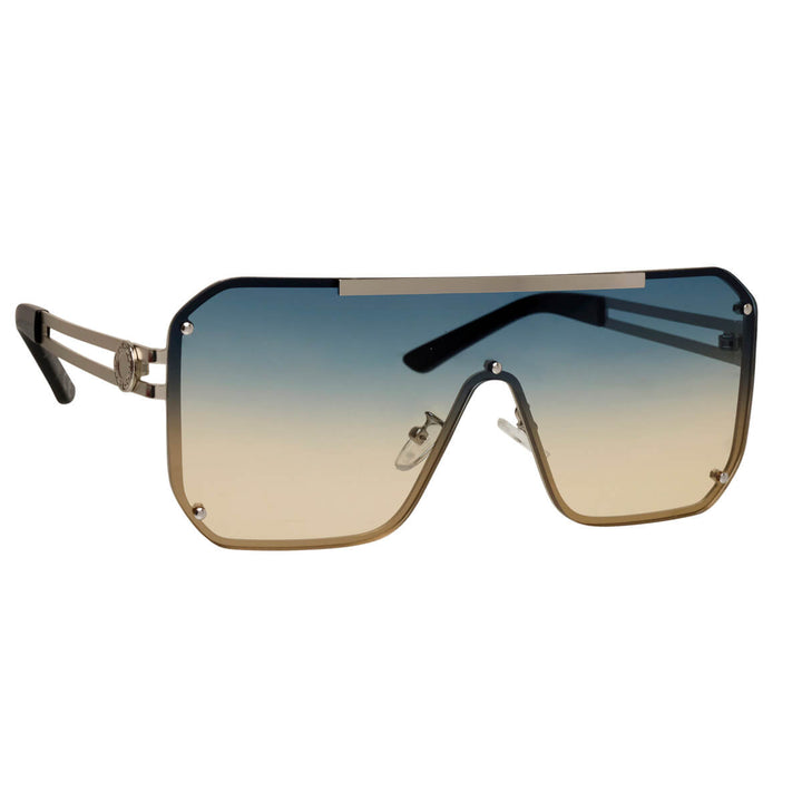 Single lens angled sunglasses