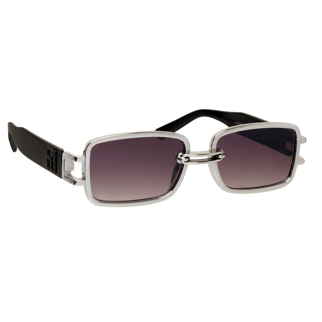 Rectangular sunglasses with metallic shine frames