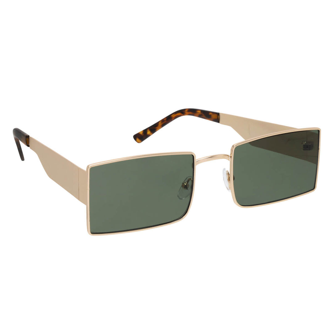 Rectangular sunglasses with metal frames