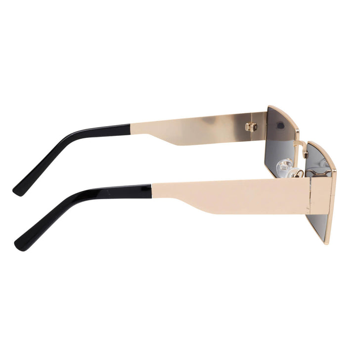 Rectangular sunglasses with metal frames