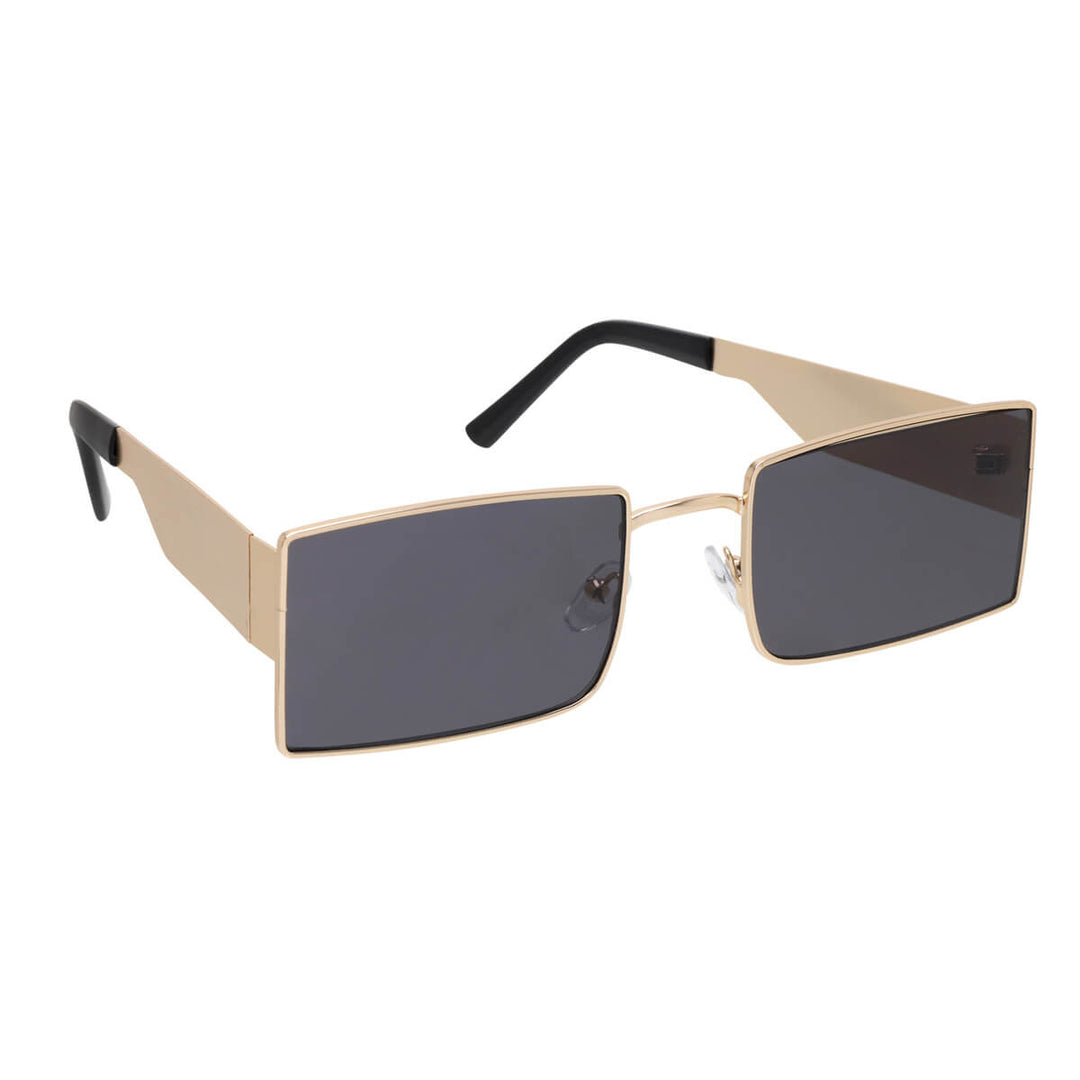 Rectangular sunglasses with metal frames