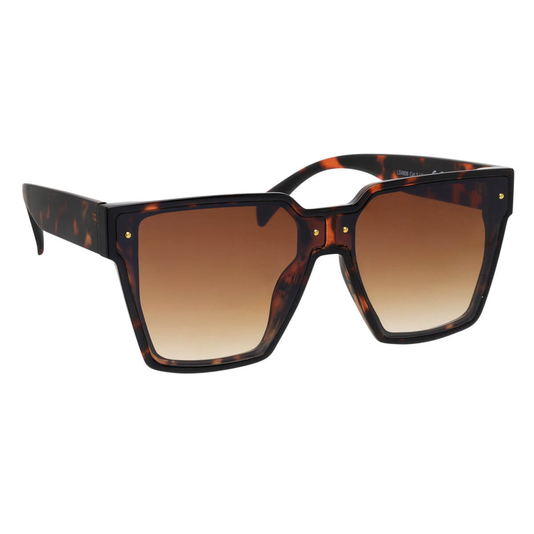 Large angled sunglasses with rivets