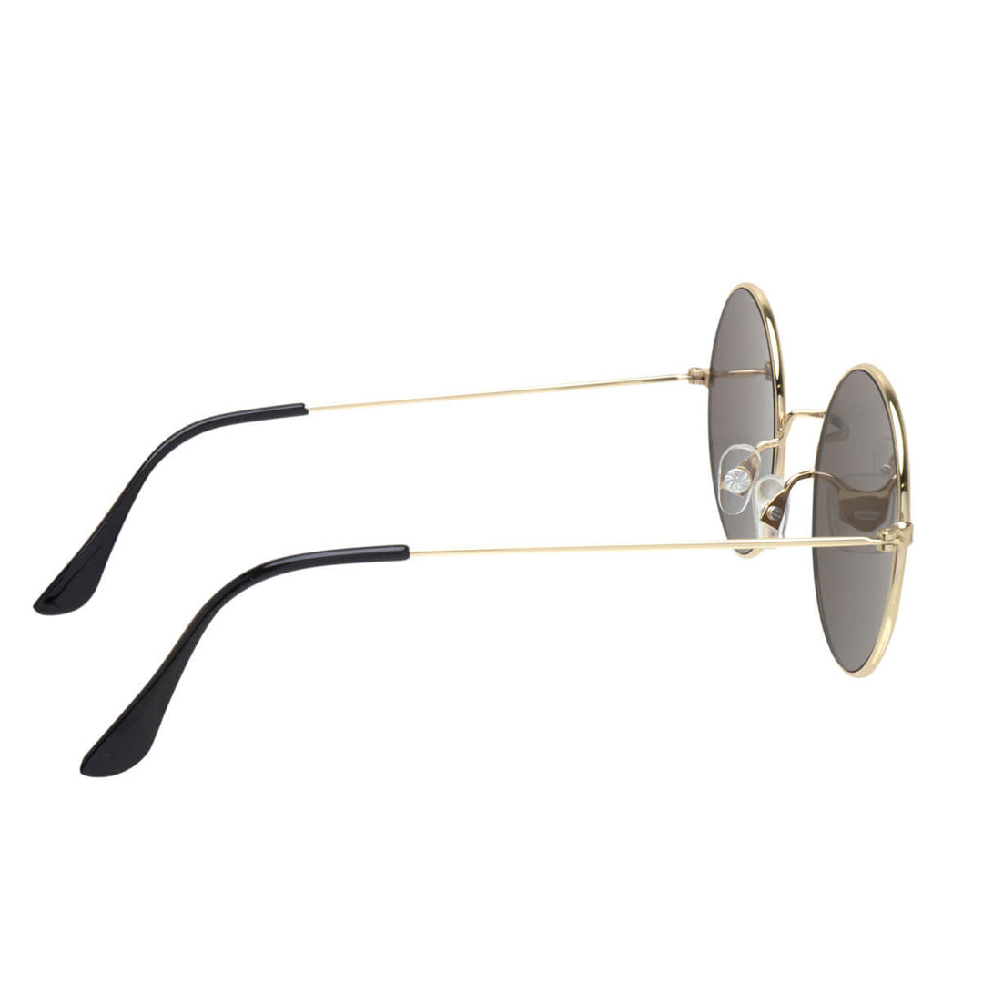 Mirroring flat lenses round flight sunglasses