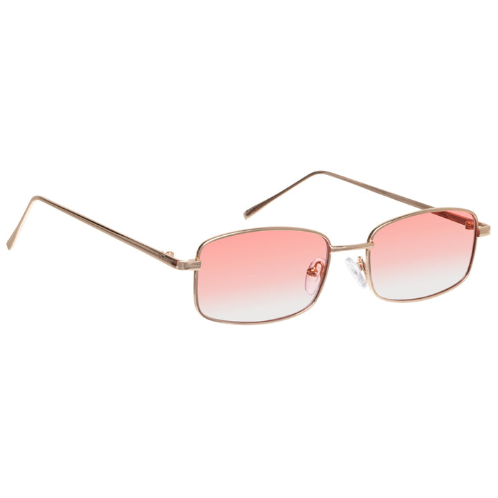 Low rectangular sunglasses with sliding coloured lenses