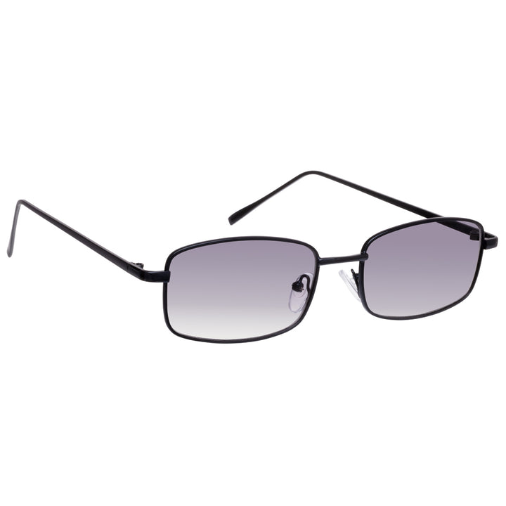 Low rectangular sunglasses with sliding coloured lenses