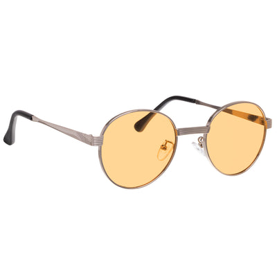 Round sunglasses with sturdy metal frame