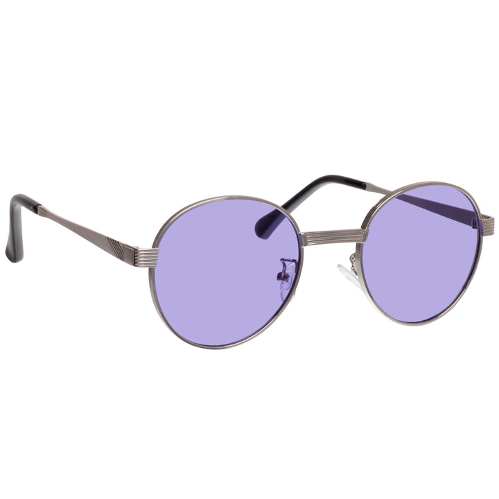 Round sunglasses with sturdy metal frame