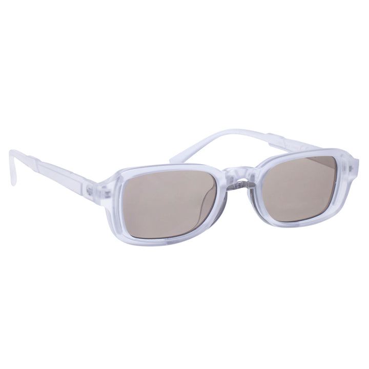 Low rectangular sunglasses with metal decoration