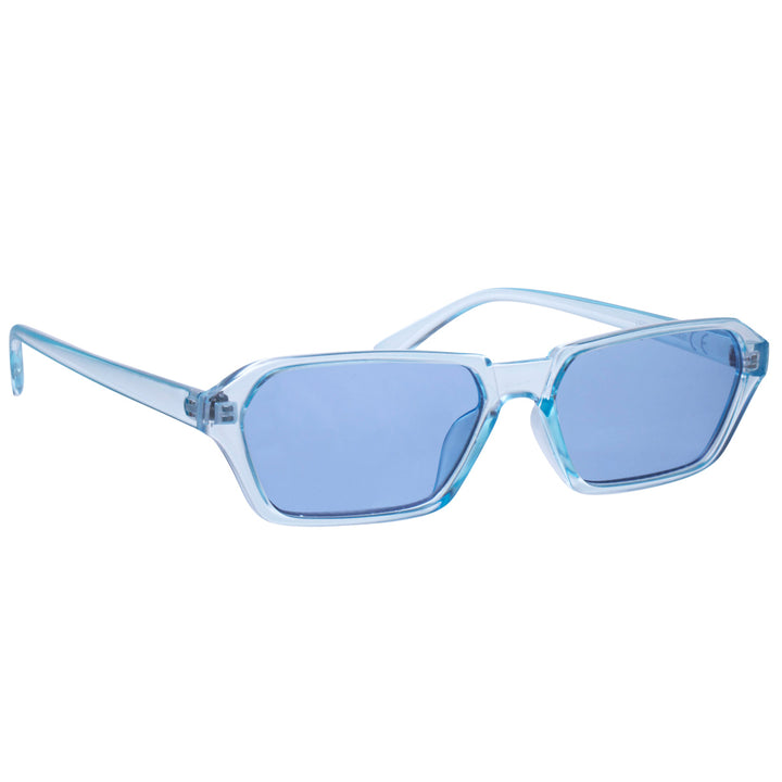 Angled rectangular sunglasses thin frames