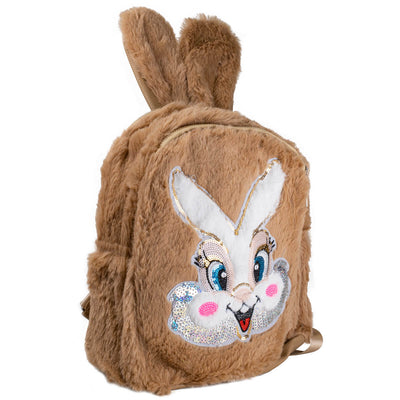 Barnens fluffiga kanin ryggsäck