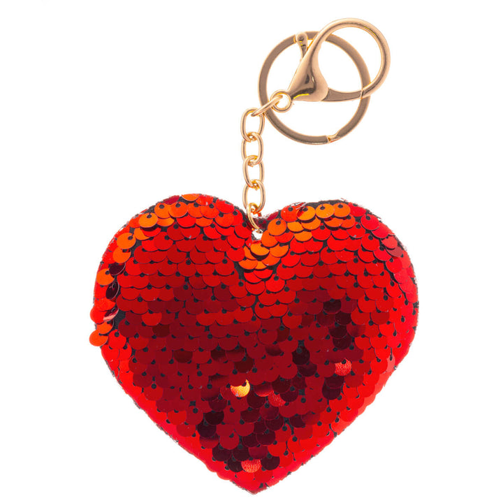 En paljett med hjärtnyckelring
