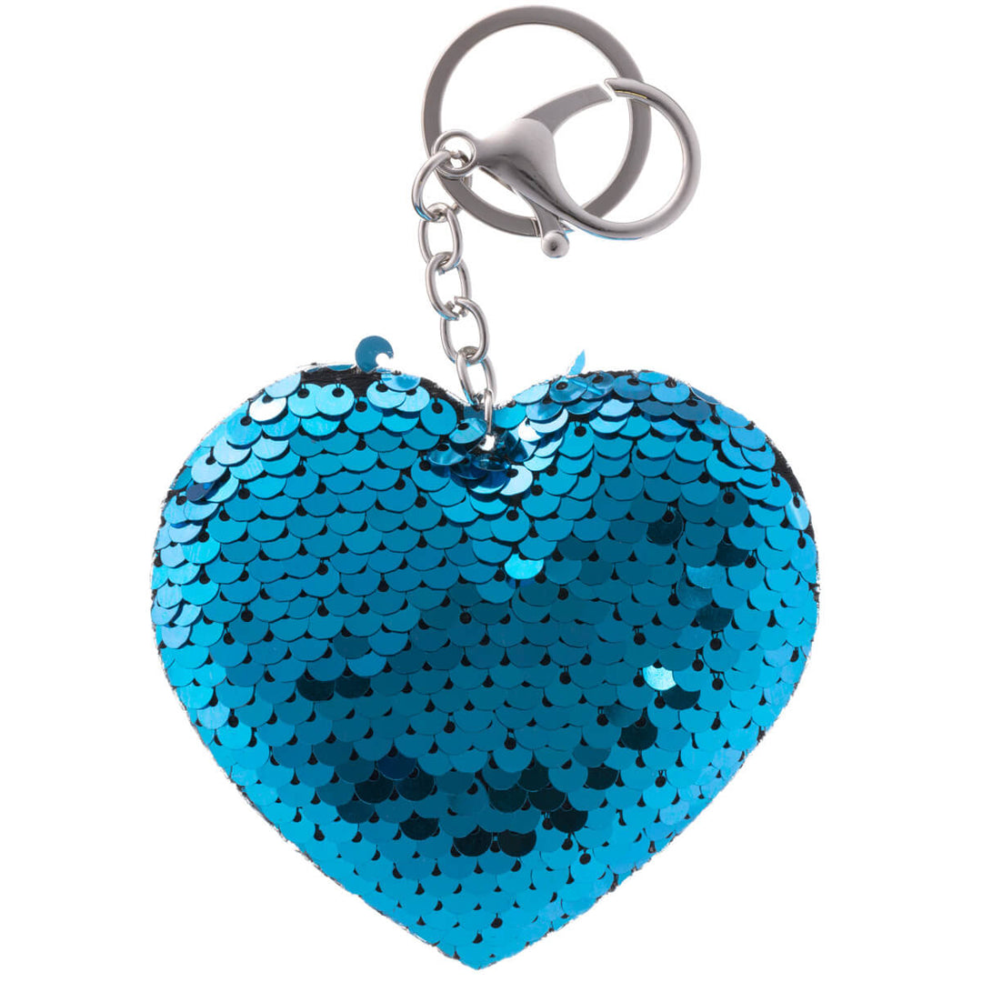 En paljett med hjärtnyckelring