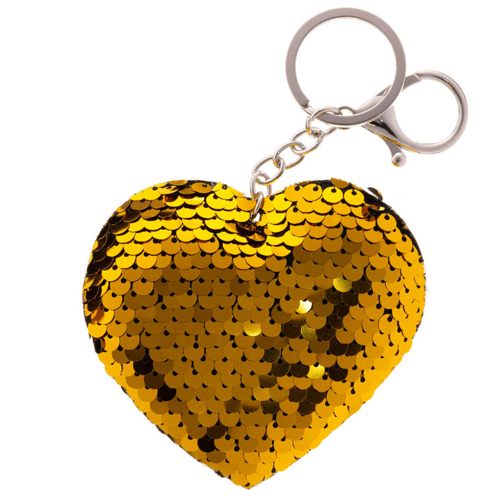 En paljett med hjärtnyckelring