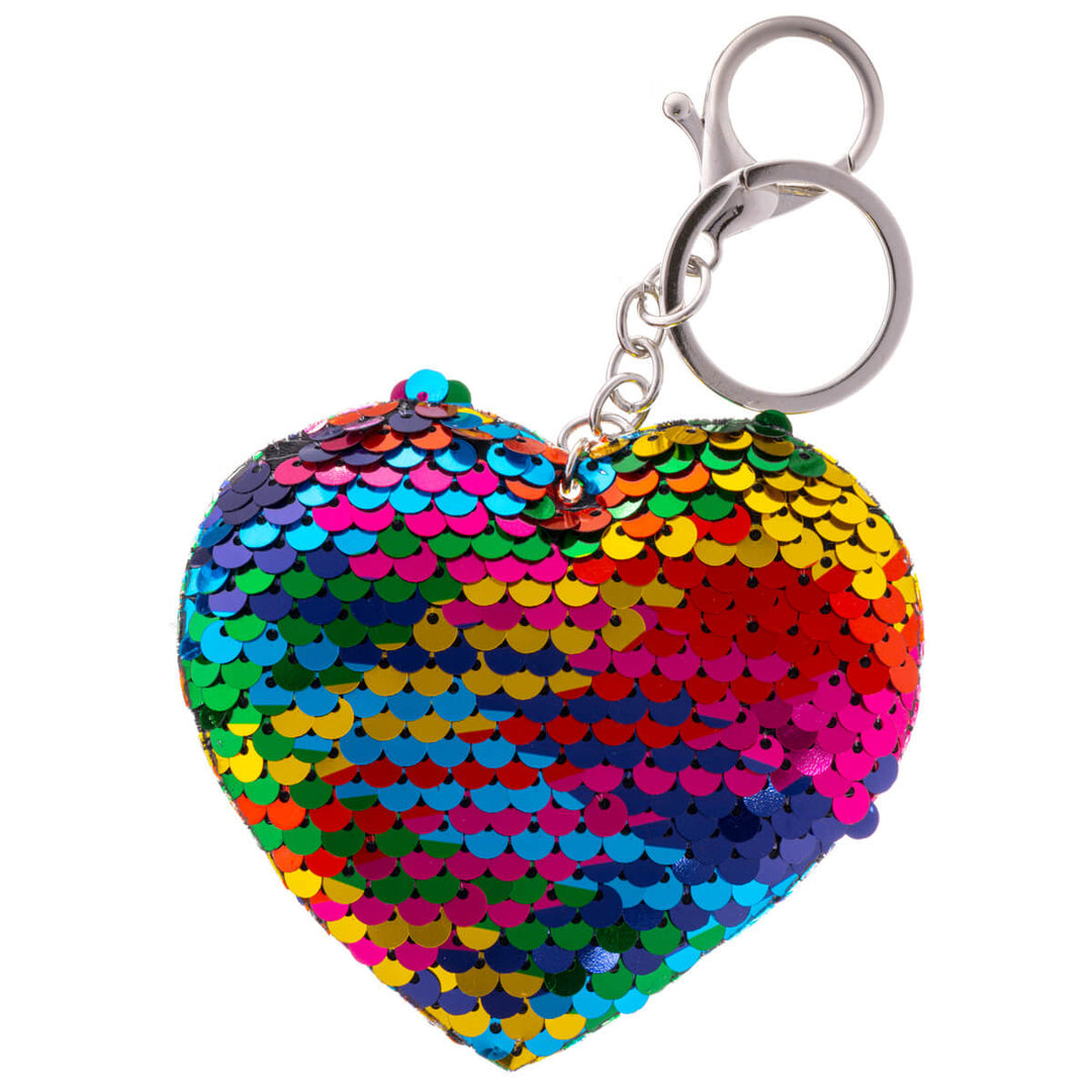 En paljett med hjärtnyckelring