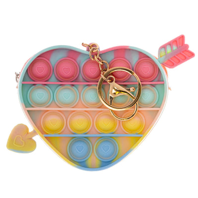 Heart pop it keychain and purse