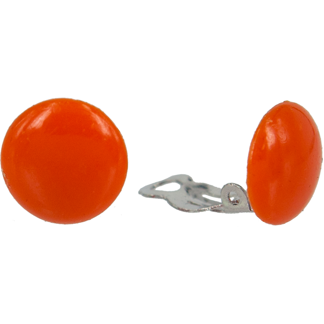 Round flat button clip earrings (Steel 316L)