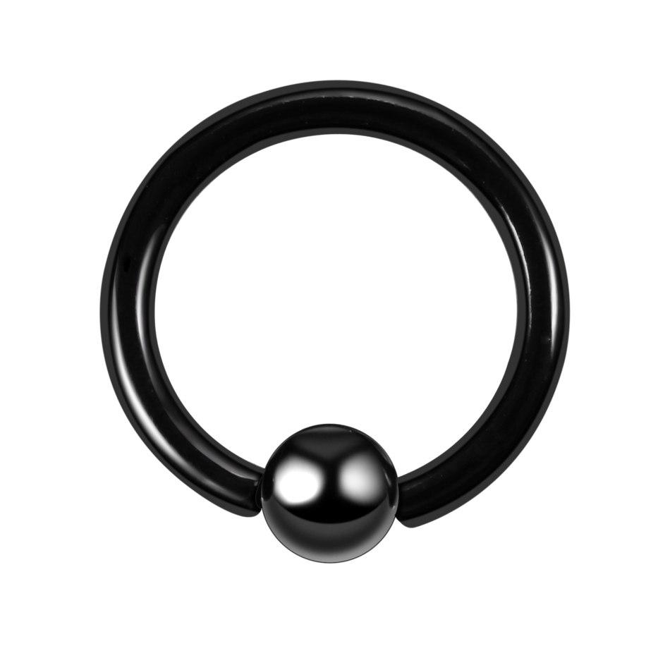 Spherical piercing ring black 8.0mm (Steel 316L)
