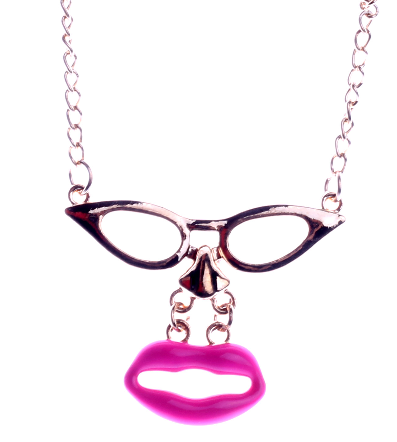 Glasses and lips pendant