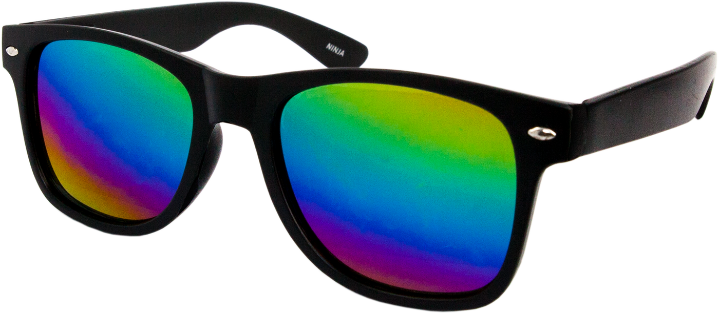 Solglasögon på en regnbågslins