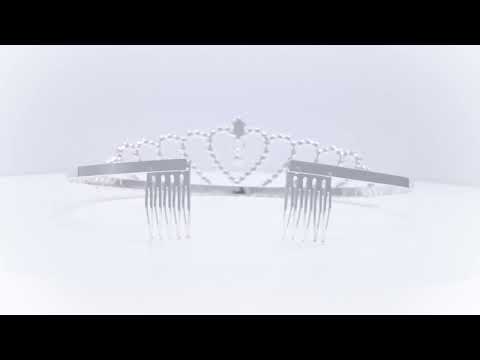 Kron tiara hårstycke med kam